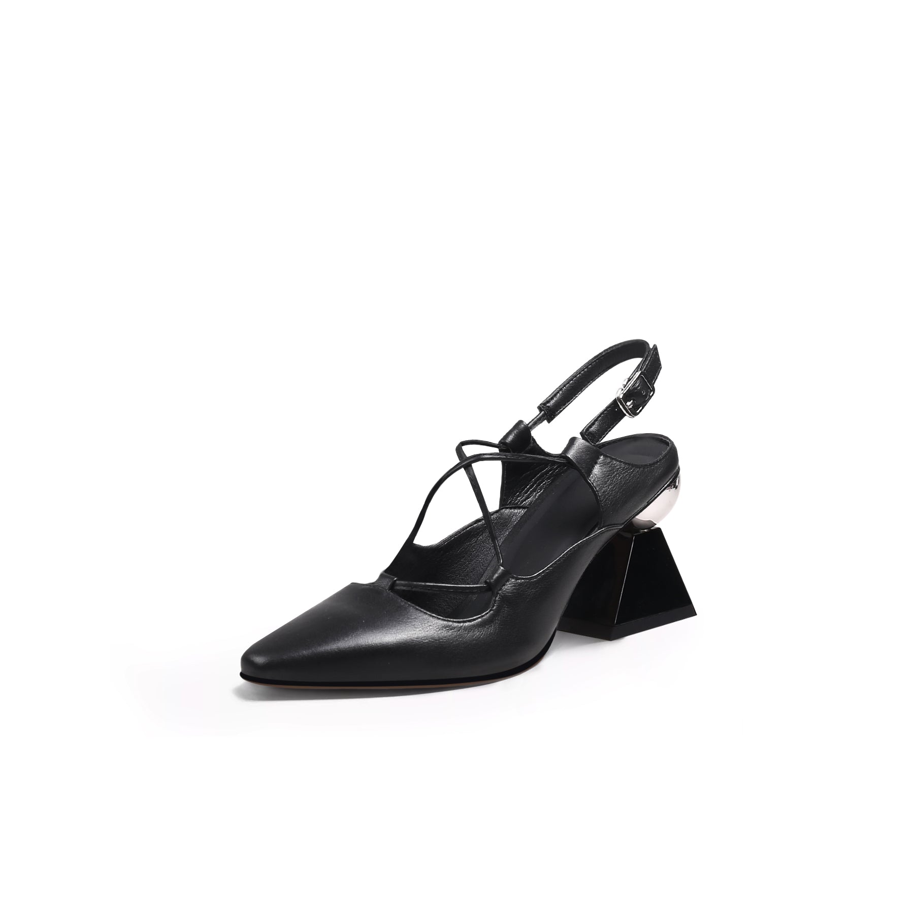 Multi-Strap Pointed Toe Block Heels