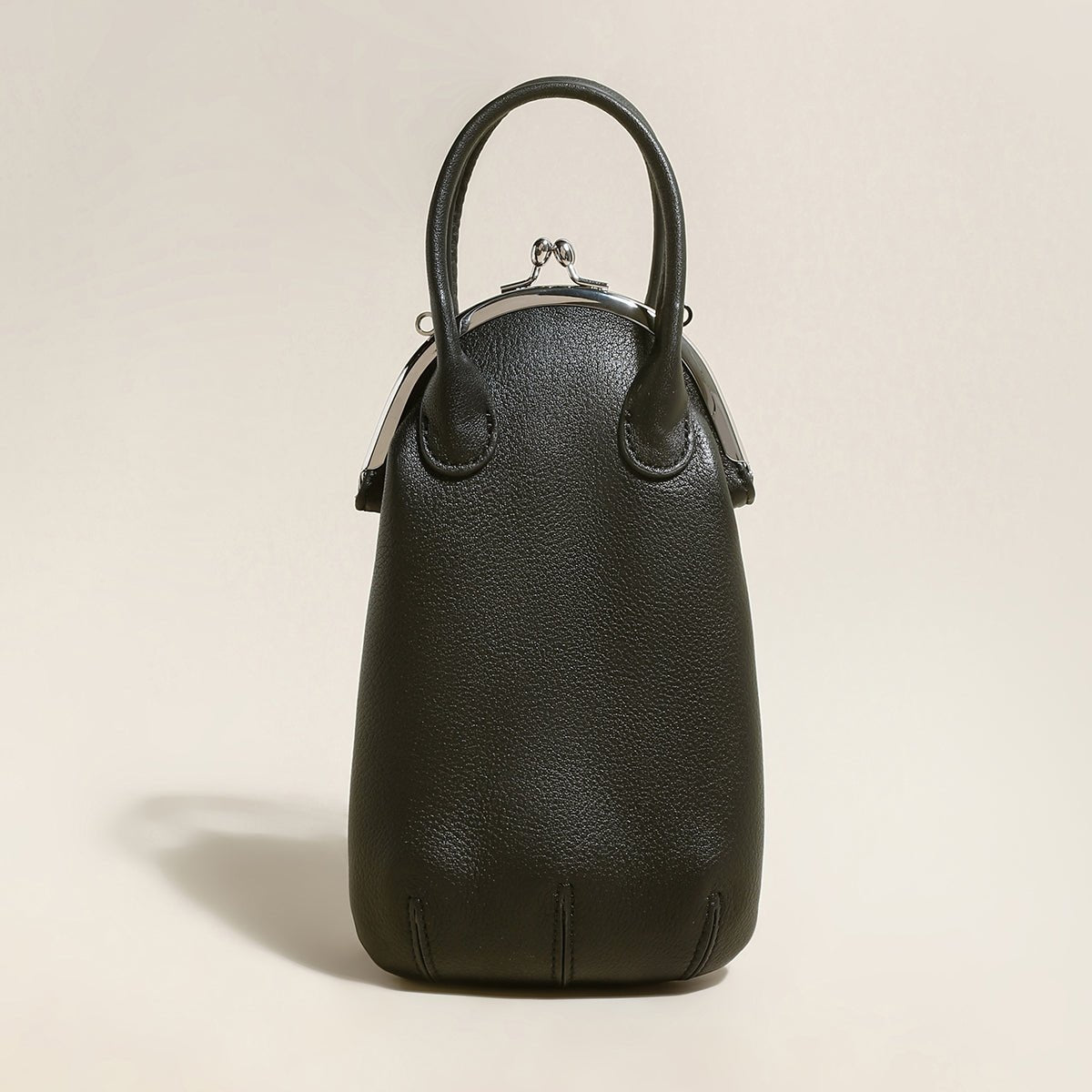 Whimsical Gourd Leather Ball Clasp Top Handle Bag