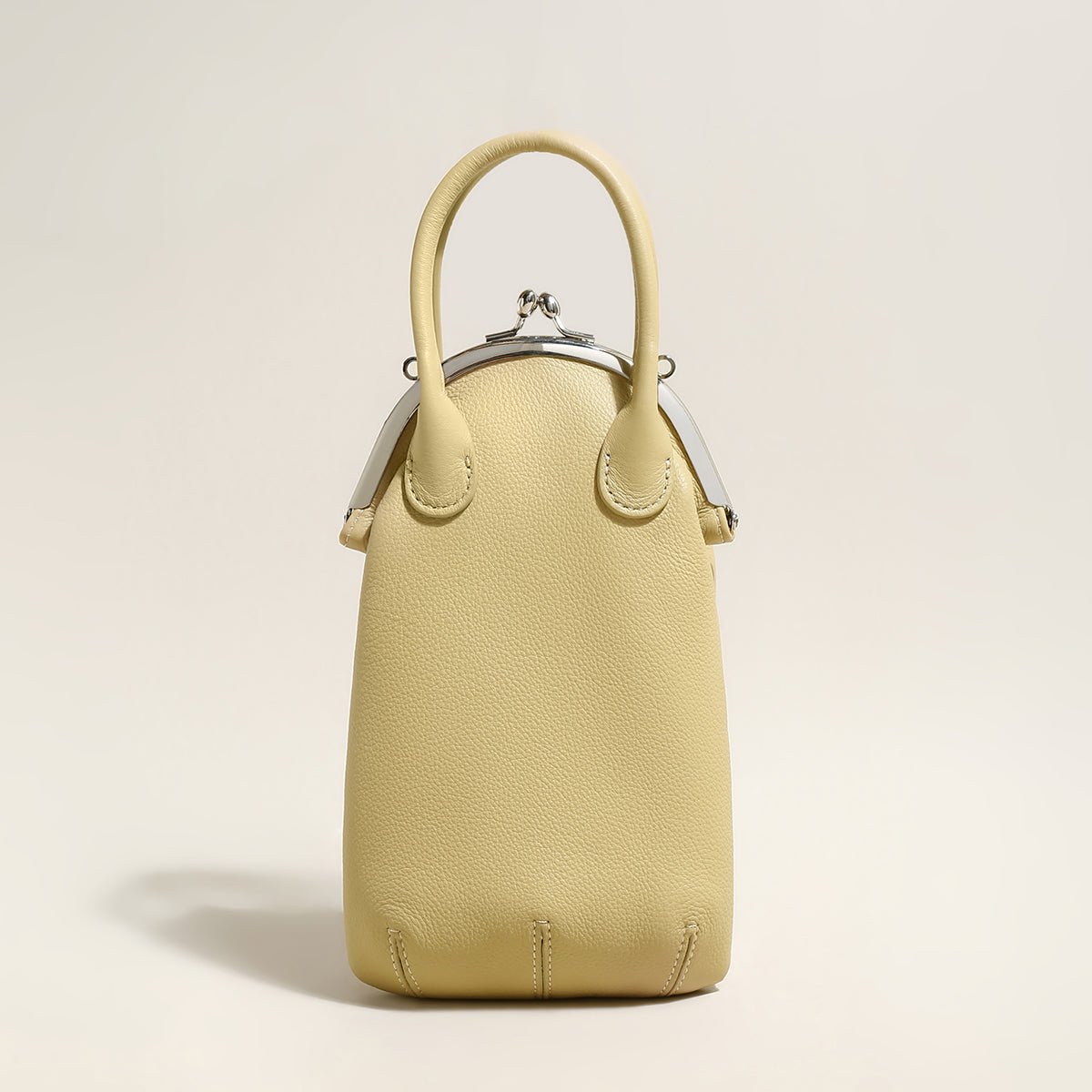 Whimsical Gourd Leather Ball Clasp Top Handle Bag