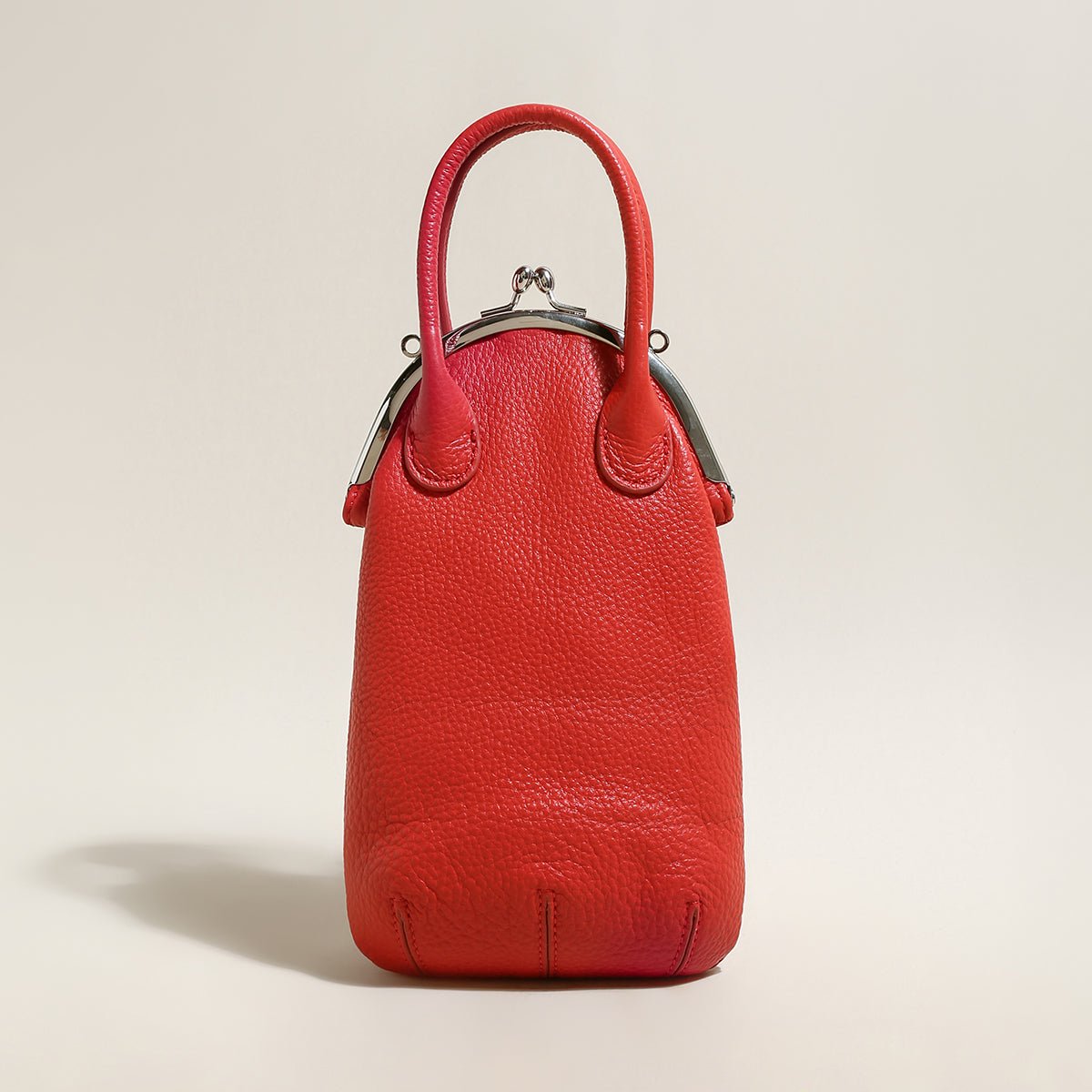 Whimsical Gourd Leather Ball Clasp Top Handle Bag